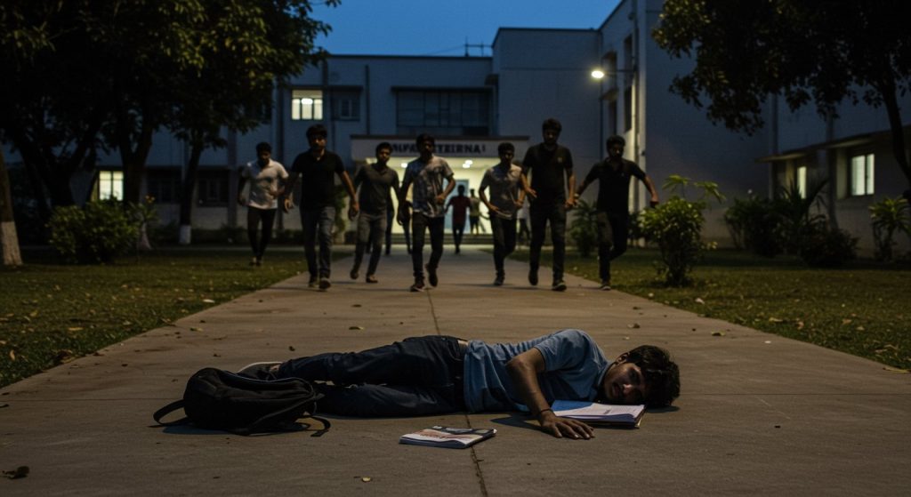 RMPSU: Student brutally beaten by outside youths; FIR lodged against 17, including five named; Police launch swift search.