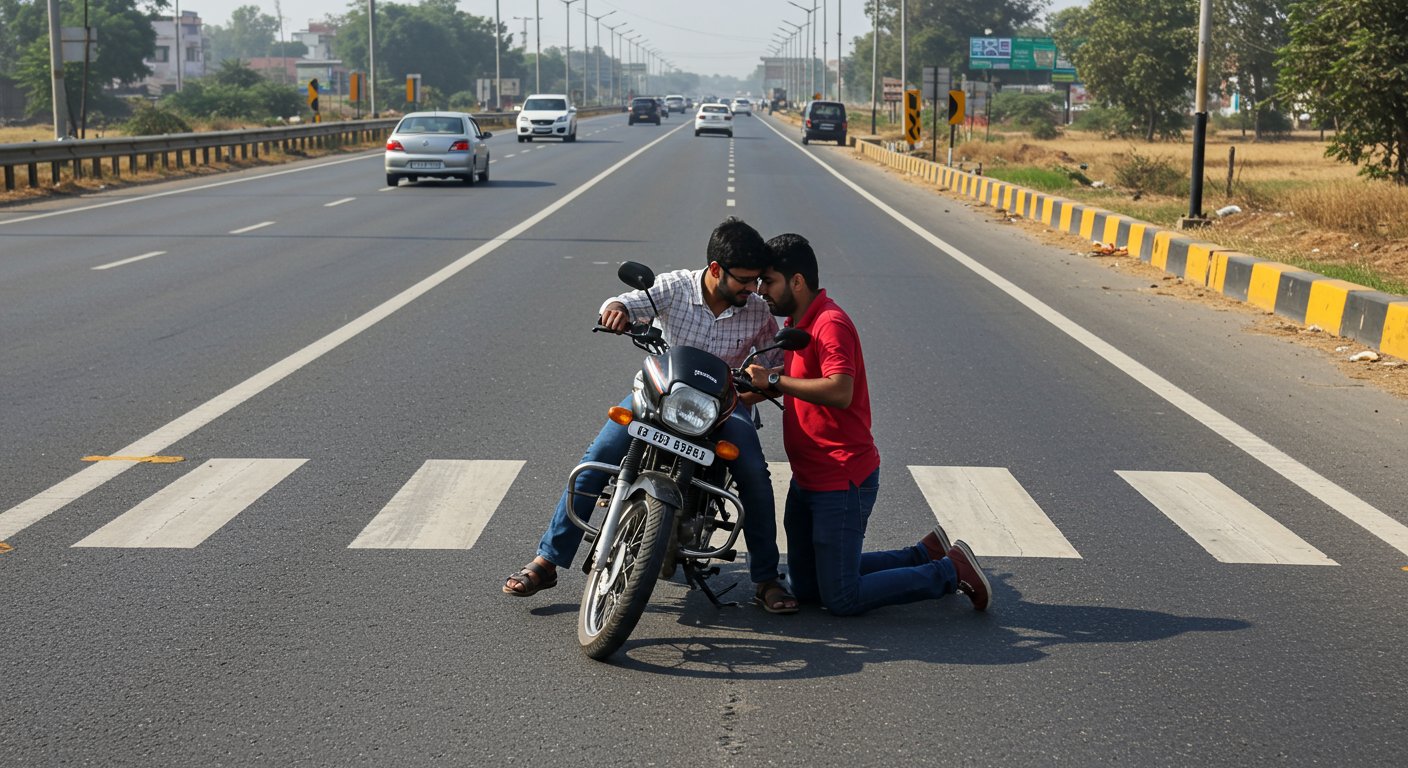 First romance on a bike on the highway, then a shameful act in the middle of the road! Video went viral