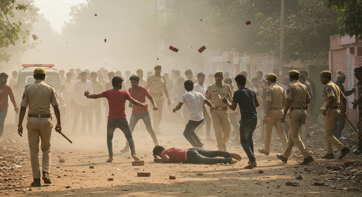 मुंगेर में जमीन विवाद में 50 राउंड फायरिंग:युवक को लगी गोली, ईंट-पत्थर चले, भारी फोर्स तैनात; गोलीबारी का वीडियो भी सामने आया, 20 गिरफ्तार