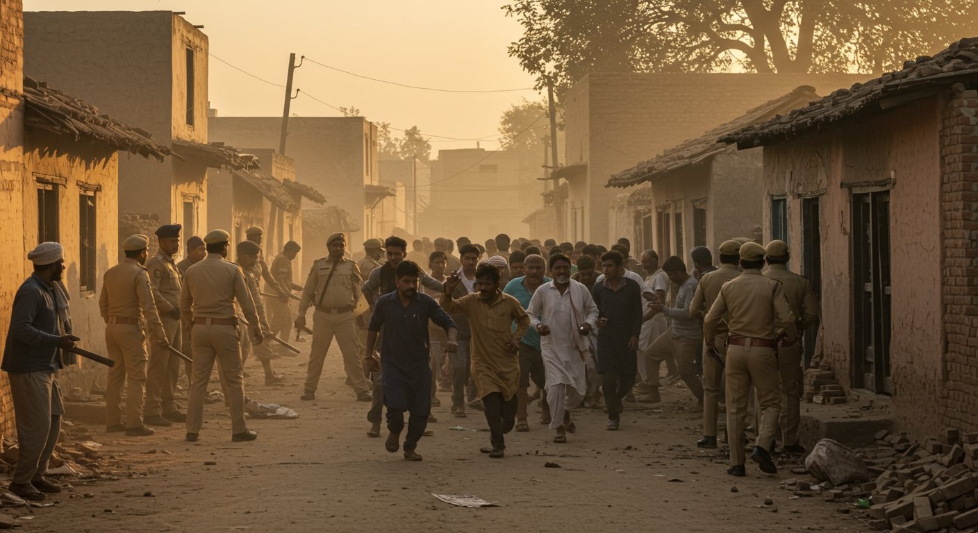 Uttar Pradesh: Violent Uproar After Youth's Murder; Mob Vandalizes and Attempts Arson at Accused's Homes; PAC Deployed in Village