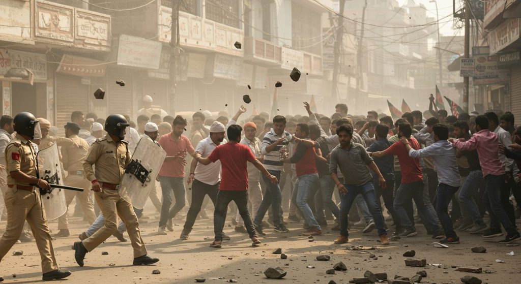 UP: Uproar over 'I Love Mohammed' procession, police team pelted with stones.