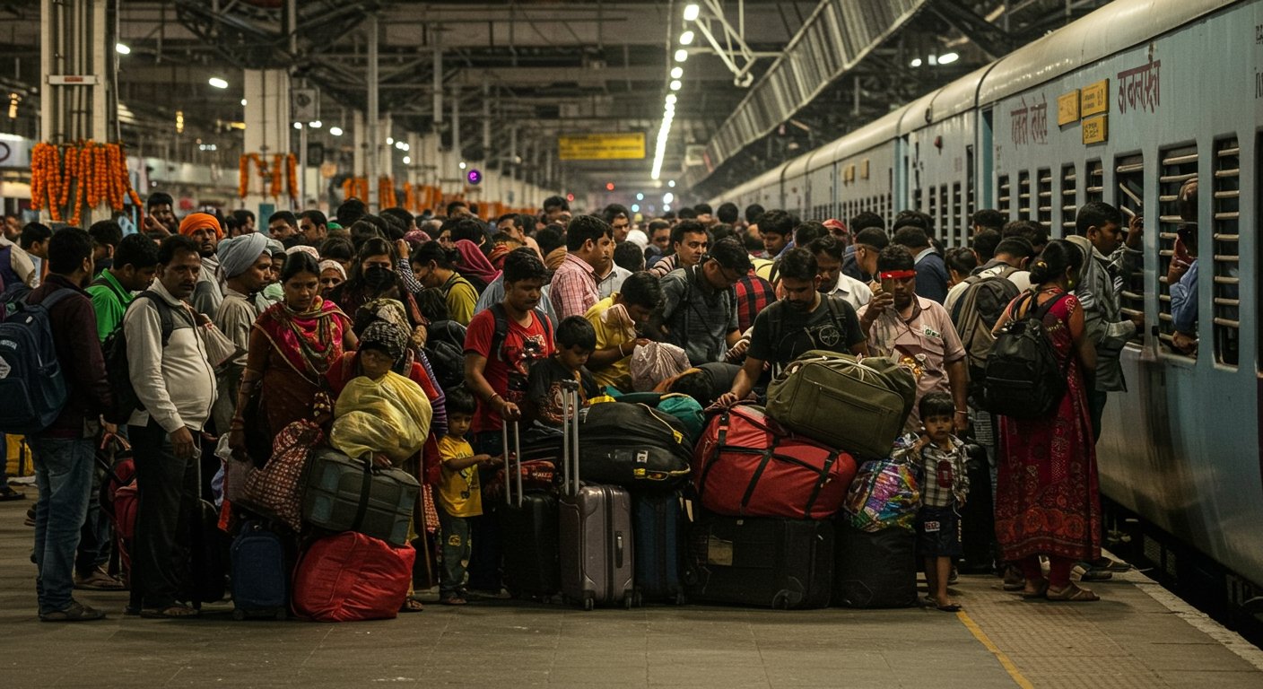 त्योहारों से पहले यूपी में बढ़ी मुश्किल: ट्रेनों में ‘नो रूम’, यात्रियों के लिए बचा सिर्फ ये रास्ता