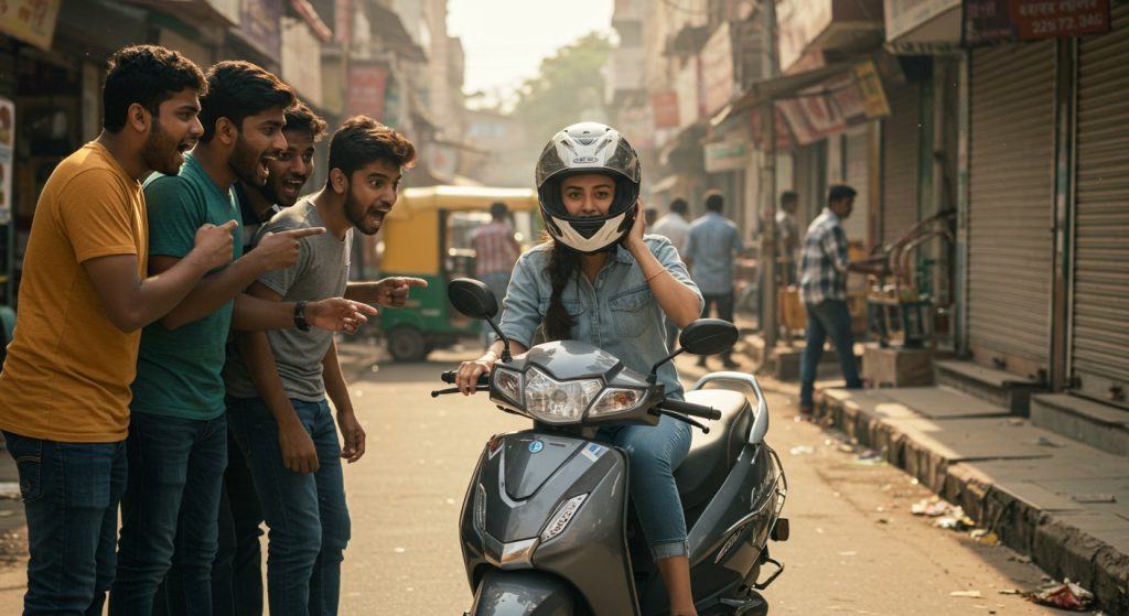 Scooty Girl Causes Panic Among Boys; Minds Blown When Truth Comes Out!