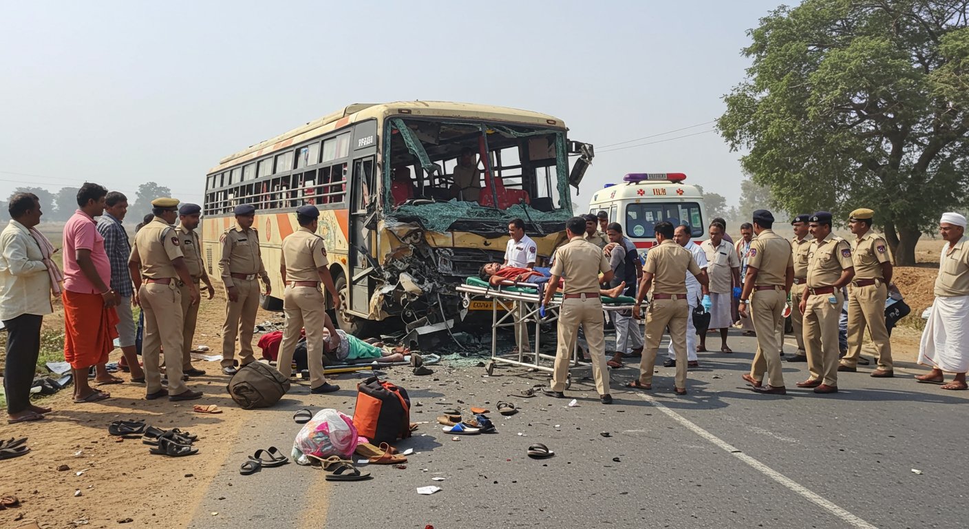 Havoc in Jaunpur: Bus carrying Chhattisgarh pilgrims crashes into trailer, four killed; nine critically injured