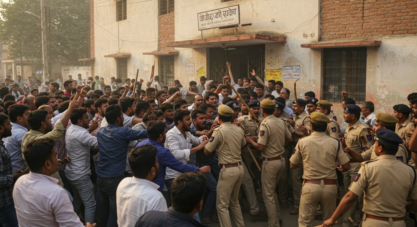 Shahjahanpur: Uproar after remarks on religious book, mob surrounds police station, police resort to lathi-charge.