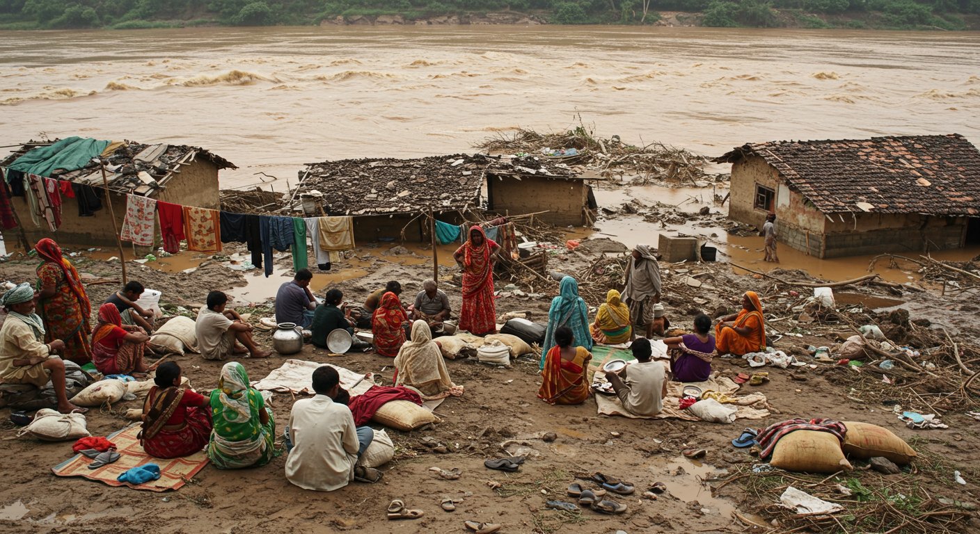 शारदा का रौद्र रूप: ग्रंट 12 में 123 घर बहे, बेघर हुए ग्रामीण सड़कों पर, मदद न मिलने से आक्रोश