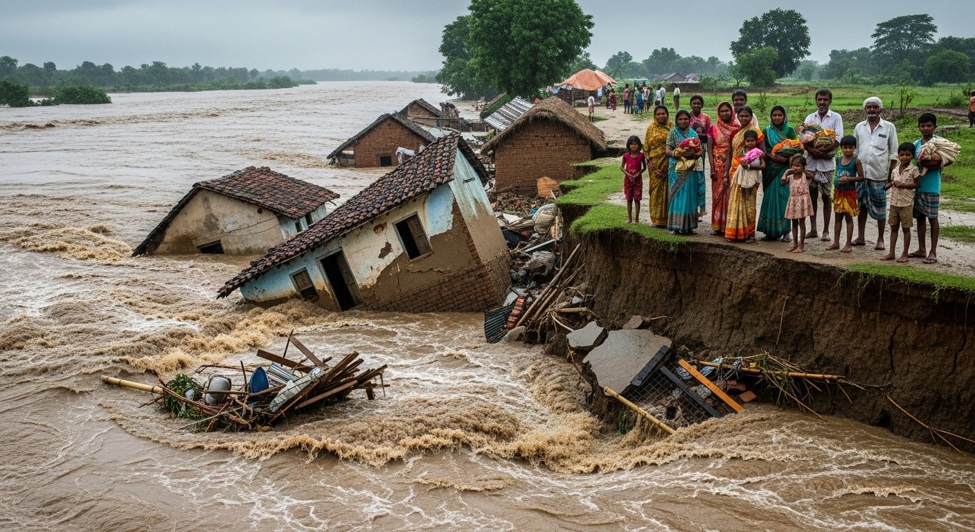 Sharda River's Havoc in Lakhimpur Kheri: Village Road and 4 Houses Swept Away; Over 70 Families Rendered Homeless
