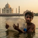 The idiom 'a straw for a drowning man' came true: A youth swept away in Yamuna reached the Taj Mahal with the help of a plastic can, saving his life this way!
