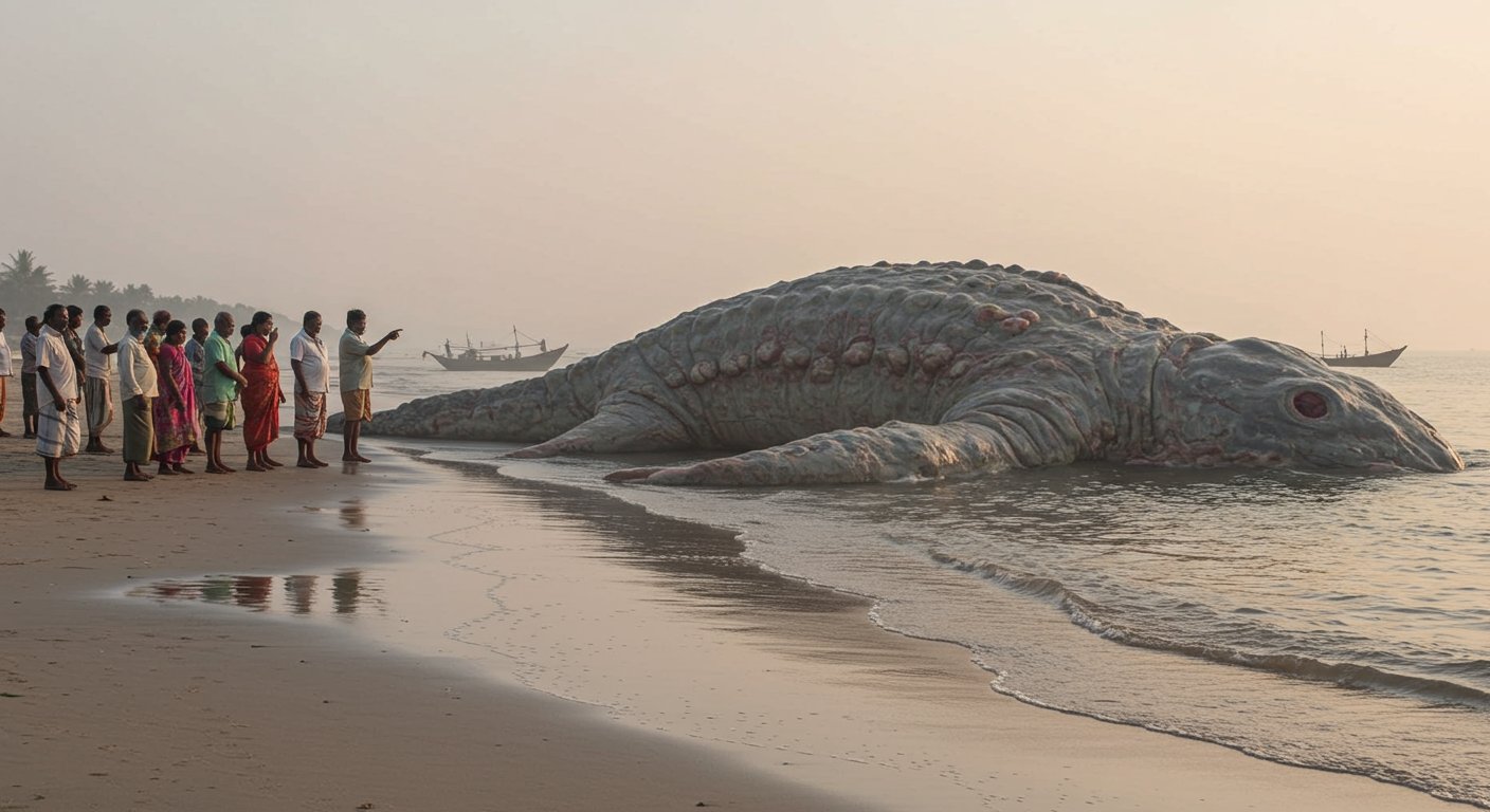 Mysterious Creature as Massive as 4 Cars Washes Ashore, Sparks Panic in Area!