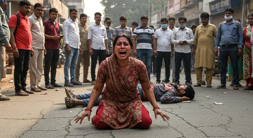 Wife Pleads On Road To Save Husband; Humanity Shamed In UP!