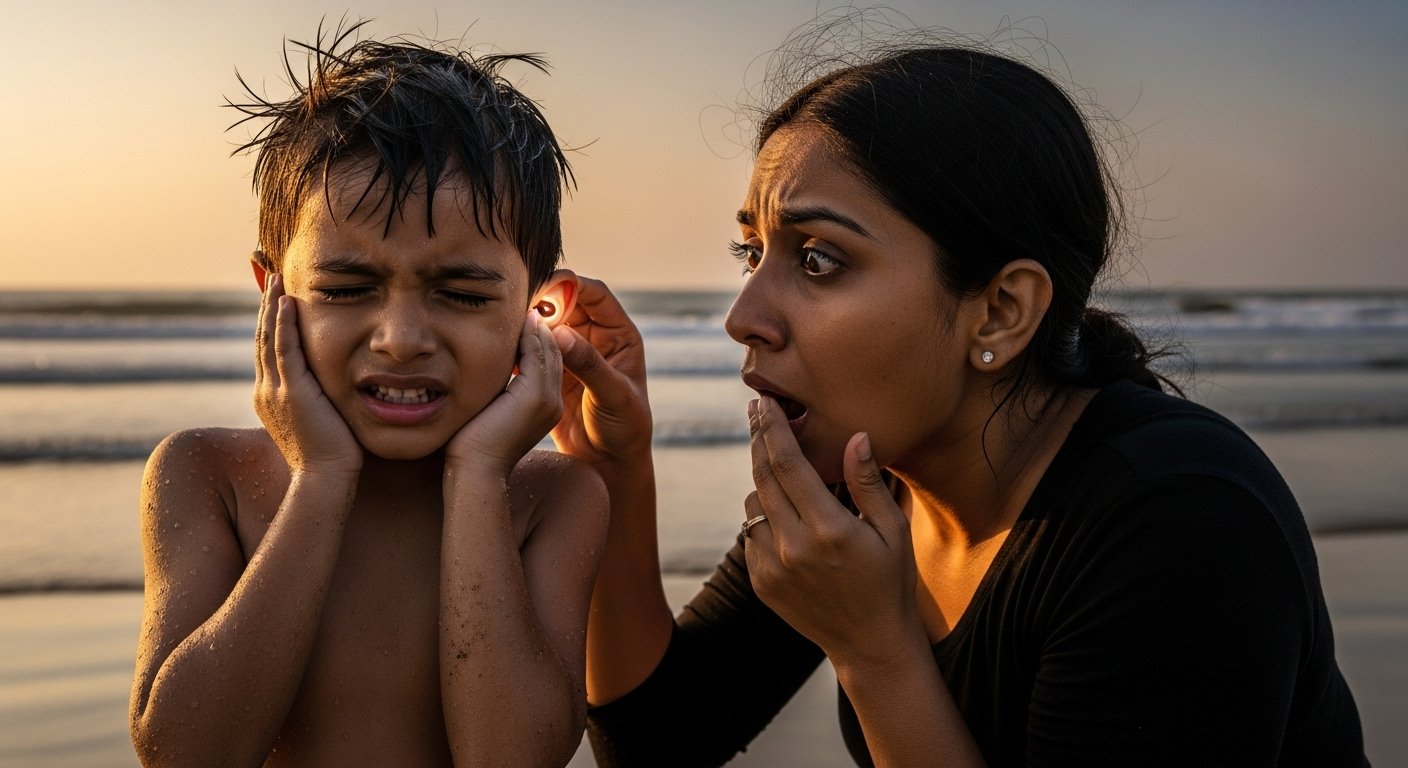 समुद्र से निकलते ही बेटे के कान में दर्द, जब मां ने झांका तो देखा ऐसा कुछ कि उड़ गए होश!