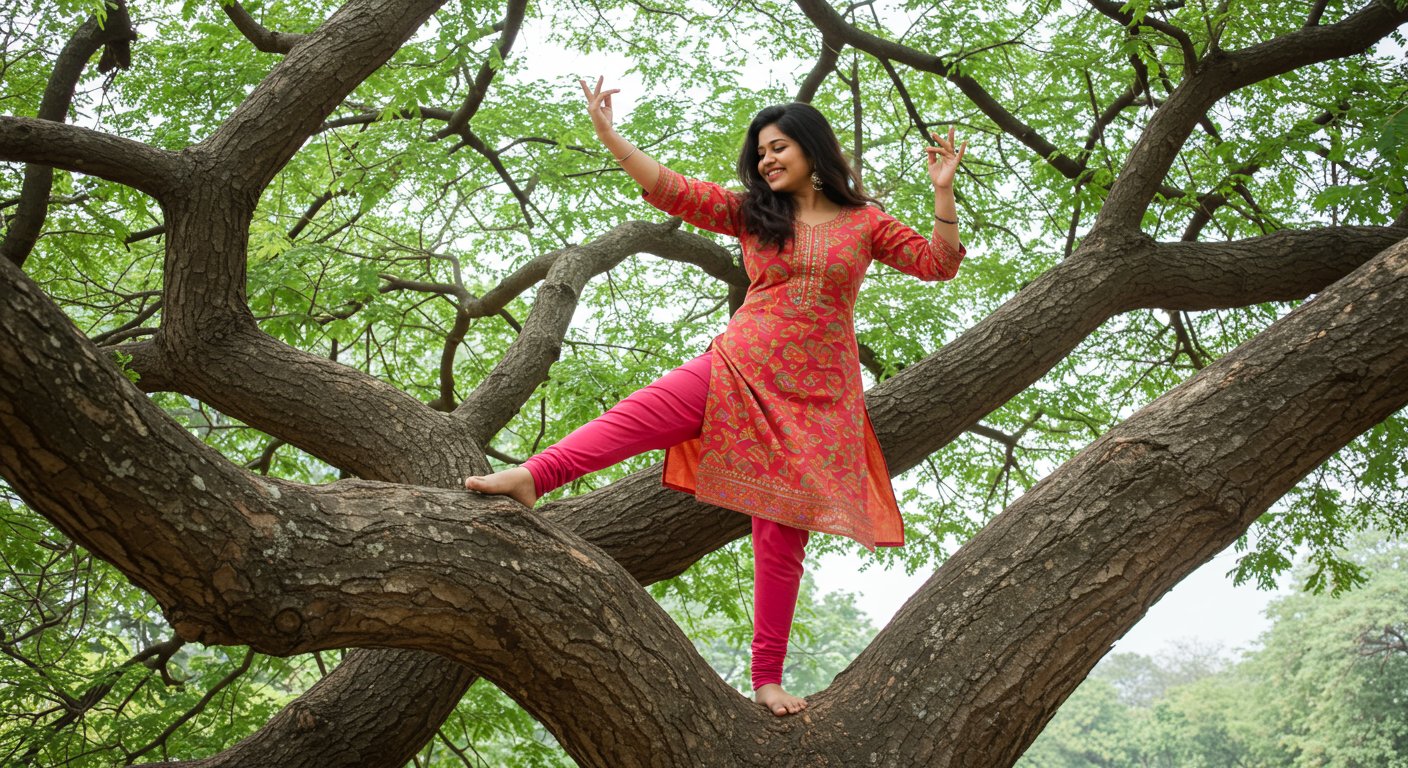Girl Amazes with 'Jhalla Wallah' Dance on Tree; People React: "This is Incredible!"