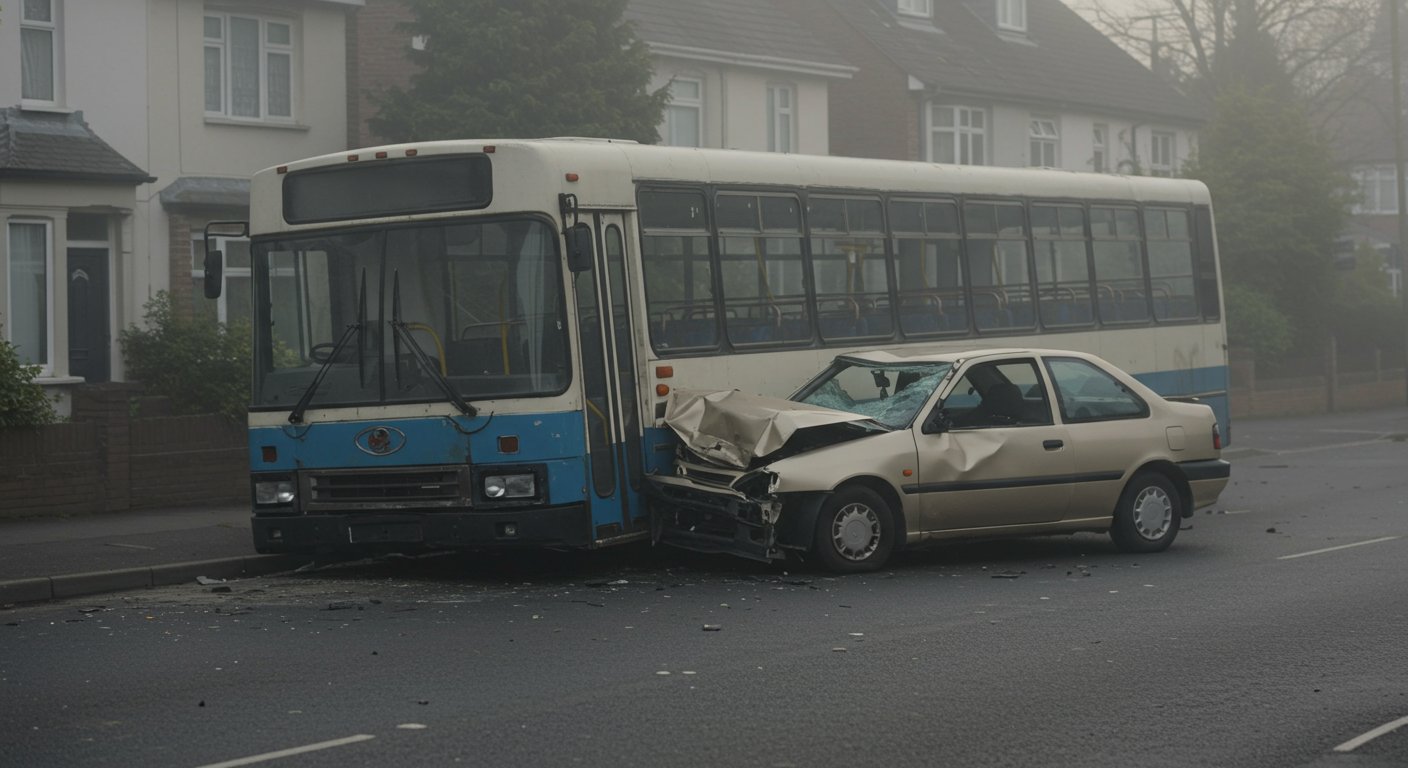Parked Bus Moves 10 Meters on Its Own, Hits Car! Was It Truly a 'Ghostly' Incident?