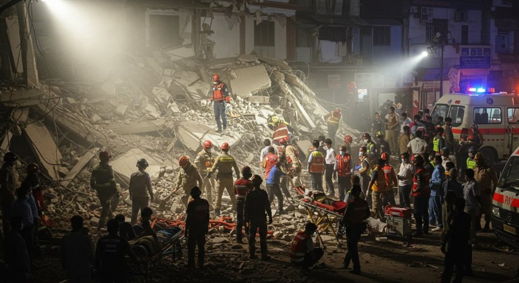 Indore: 3-Storey Building Collapses, 10 Injured; 2-3 Feared Trapped, Rescue Underway; Doctors' Team Reaches Scene