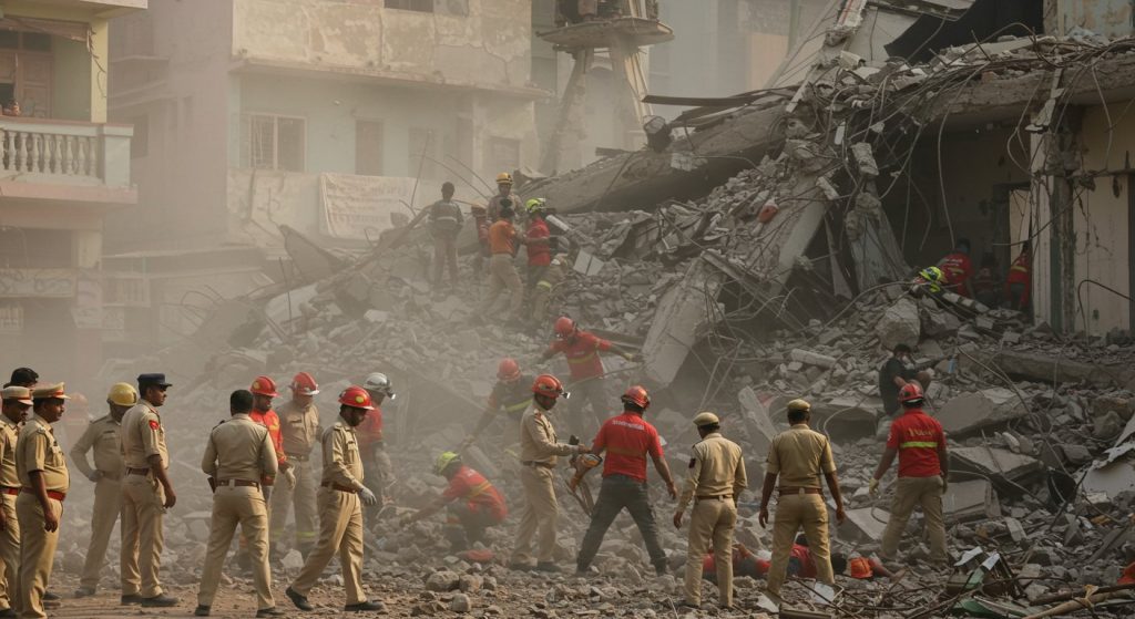 Horrific accident in Ranipura, Indore: 5-story building collapsed, 6 people feared trapped under debris, rescue operations intensified