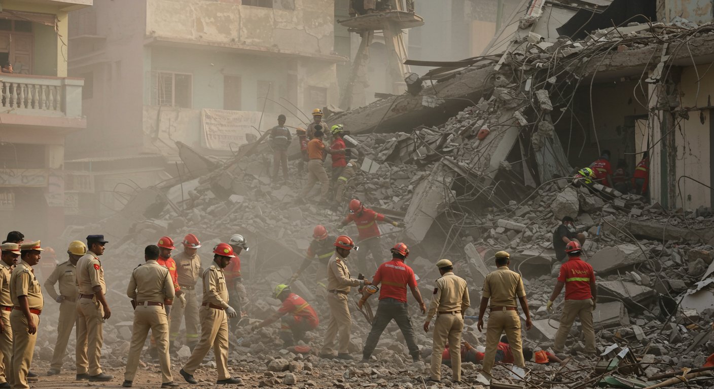 इंदौर के रानीपुरा में भीषण हादसा: 5 मंजिला इमारत गिरी, मलबे में 6 लोगों के दबे होने की आशंका, बचाव कार्य तेज
