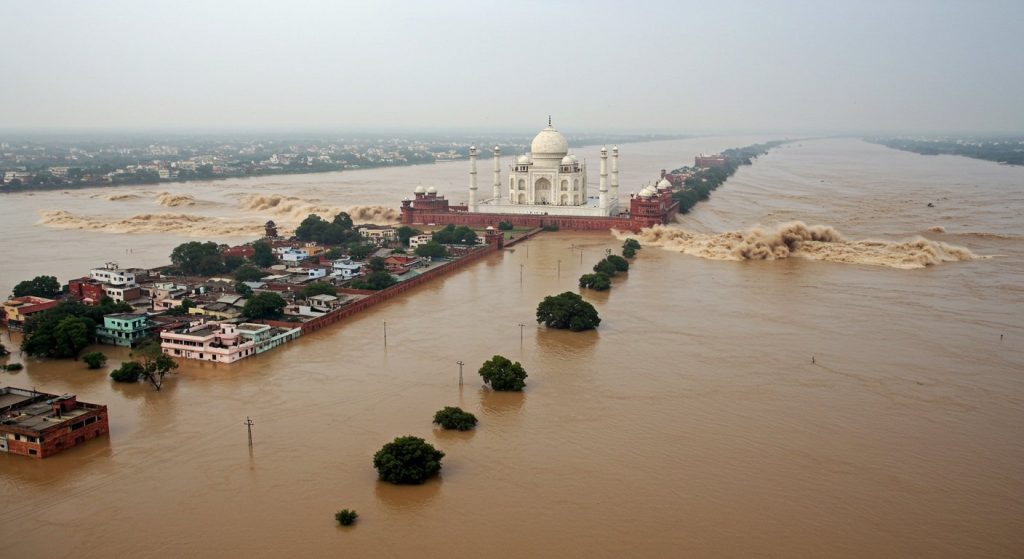 Yamuna's Fierce Form in Agra After 47 Years: 100 Colonies Submerged, 60 Villages Flooded, Water Reaches Near Taj Mahal