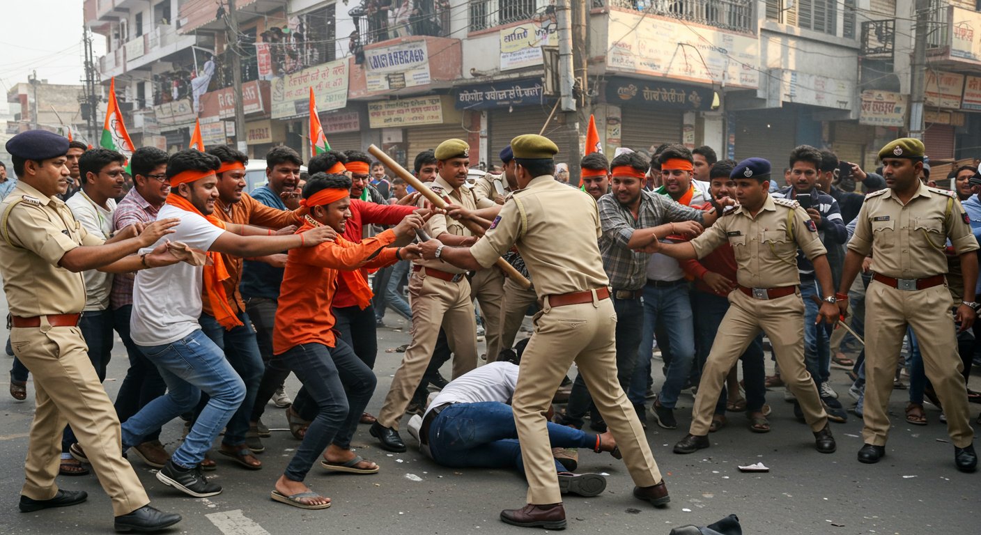 एबीवीपी लाठीचार्ज मामला: यूपी पुलिस पर गिरी गाज, एक दरोगा सहित चार पुलिसकर्मी निलंबित
