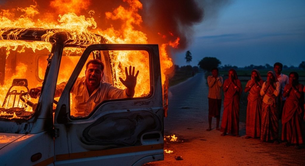 UP: 'Get me out, my children are waiting', tragic death of canter driver engulfed in flames