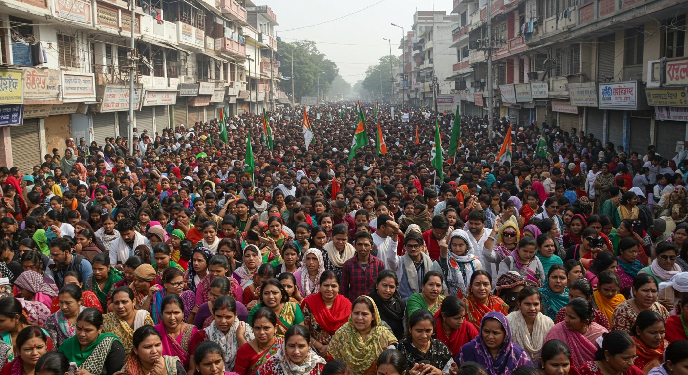 यूपी में टीईटी अनिवार्यता पर शिक्षकों का महा-विरोध: काली पट्टी बांधकर सड़कों पर उतरे लाखों शिक्षक, सरकार से की न्याय की मांग