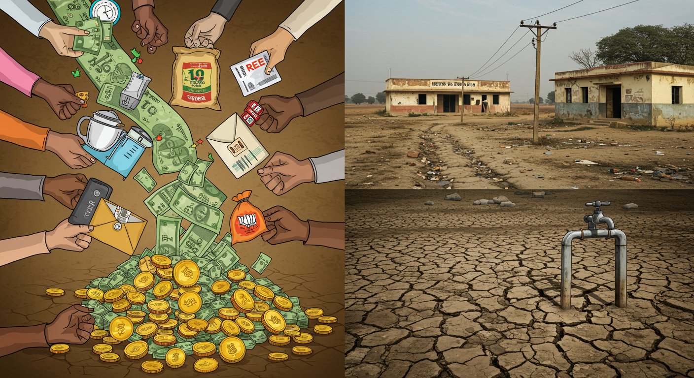 तेलंगाना की कुल कमाई का 57% चुनावी वादों पर खर्च, कर्नाटक और मध्य प्रदेश में भी बढ़ रहा मुफ्त योजनाओं का बोझ: विकास पर संकट