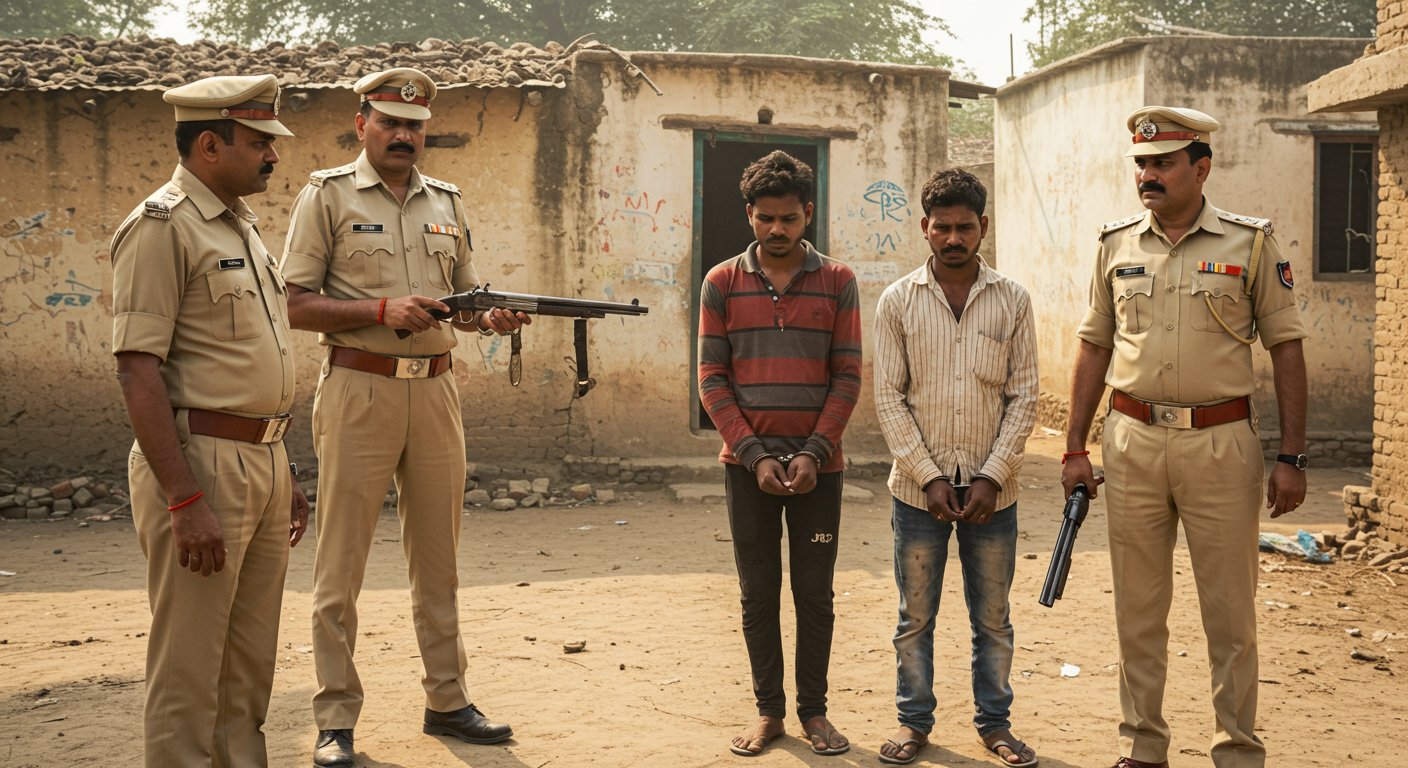 यूपी पंचायत चुनाव में बड़ी साजिश का पर्दाफाश: अवैध हथियारों के साथ पकड़े गए बदमाश, पुलिस का शिकंजा