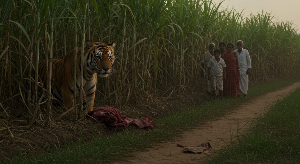 Bloody Terror of Tiger in UP: Youth Dragged into Sugarcane Field, Mauled for an Hour; Panic in Village