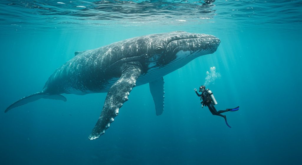 50-Ton Colossal Whale and Diver's Unique Encounter: What Happened Next Stunned the Entire World!