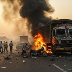 Truck Mowed Down People and Vehicles for 1 Km: Kept Driving Even With Bike Stuck Underneath, Caught Fire With a Blast; 2 Dead, 15 Injured