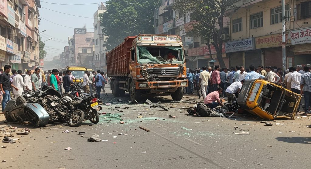 Indore: Out-of-control truck goes on 1 km rampage, crushing people and vehicles; 3 dead, 15 injured