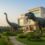 Unique Bungalow Goes Viral: Dinosaurs and Giant Ice Cream in the Garden Stunned All!