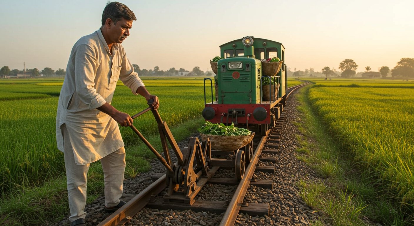 खेतों में दौड़ती अनोखी ट्रेन, एक हाथ से ट्रैक बदलकर सबको किया हैरान: वीडियो हुआ वायरल