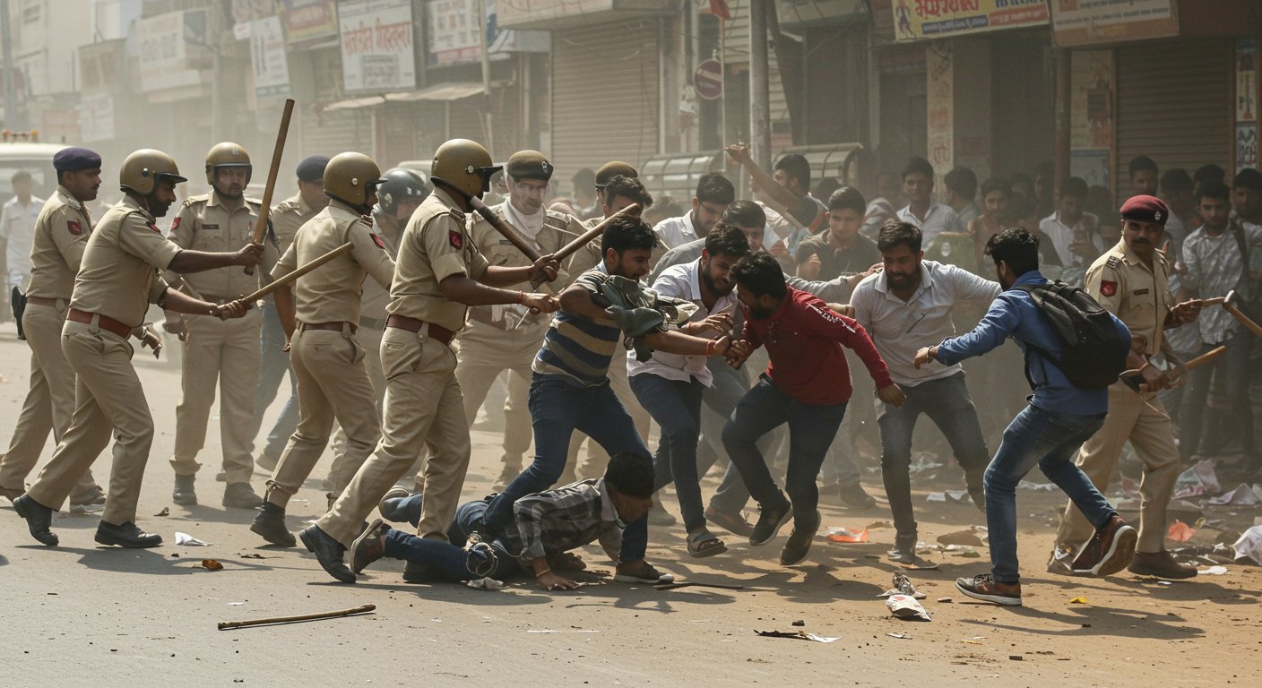 UP: Police Brutally Lathi-Charge ABVP Activists and LLB Students in Barabanki, Chased and Beaten; Shocking Pictures Emerge