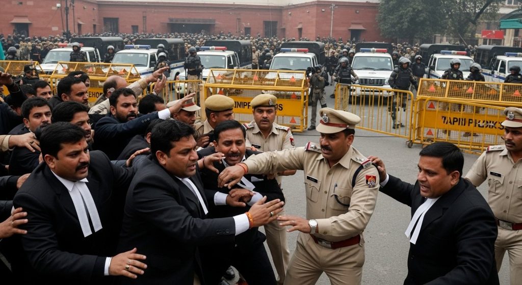 Lawyers' Rampage in Varanasi Court: Four Policemen Including a Sub-Inspector Chased and Beaten, Court Transformed into a Cantonment