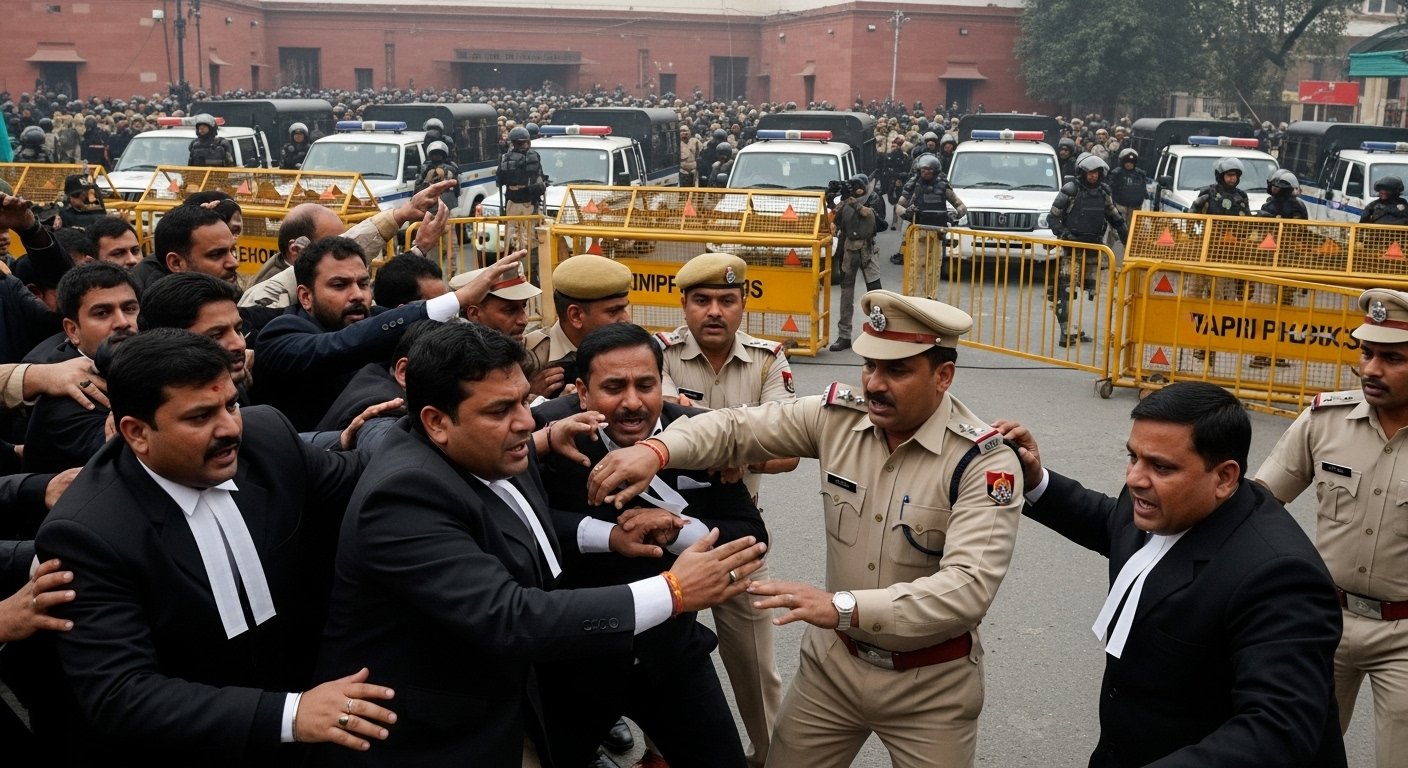 Lawyers' Rampage in Varanasi Court: Four Policemen Including a Sub-Inspector Chased and Beaten, Court Transformed into a Cantonment