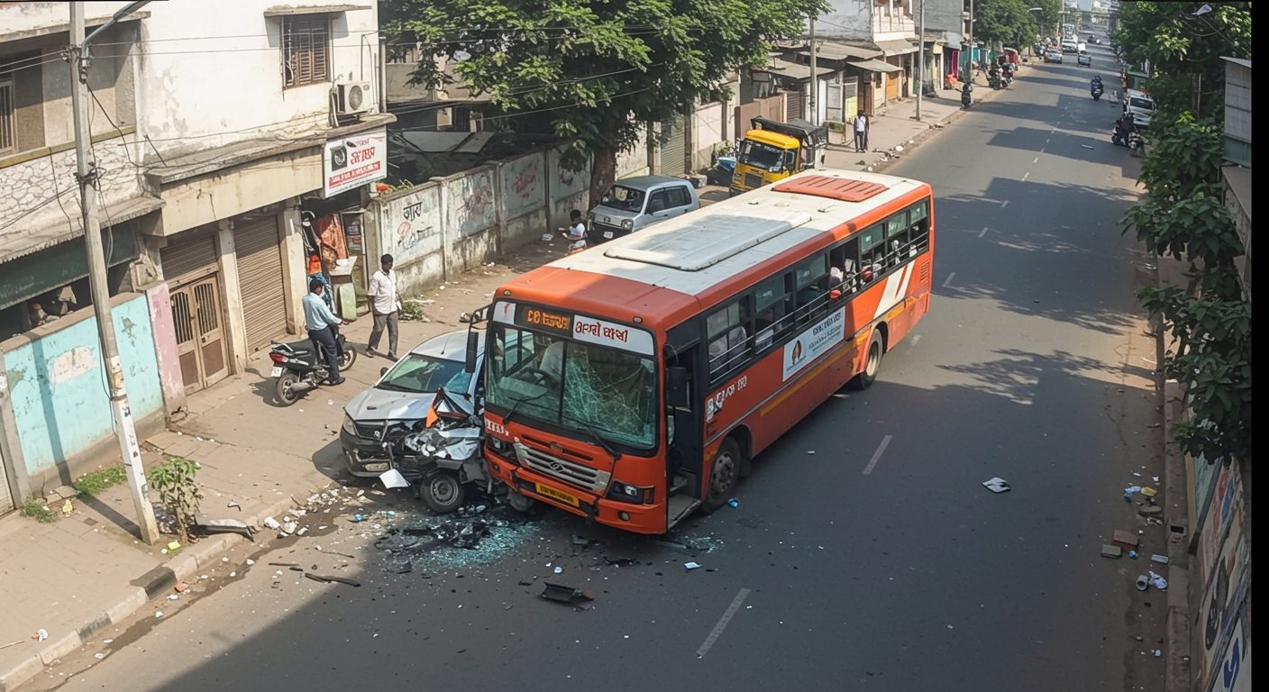 Driverless bus ran 10 meters, crashed into car; horrifying incident caught on CCTV