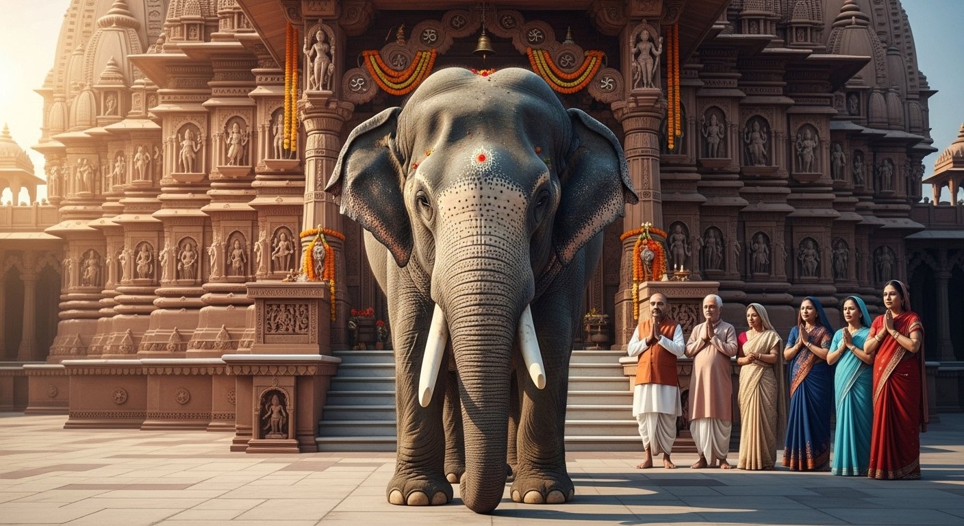 उत्तर प्रदेश: मां दुर्गा मंदिर के सामने हाथी ने श्रद्धा से झुकाया सिर, अद्भुत दृश्य देख लोग हुए भावुक