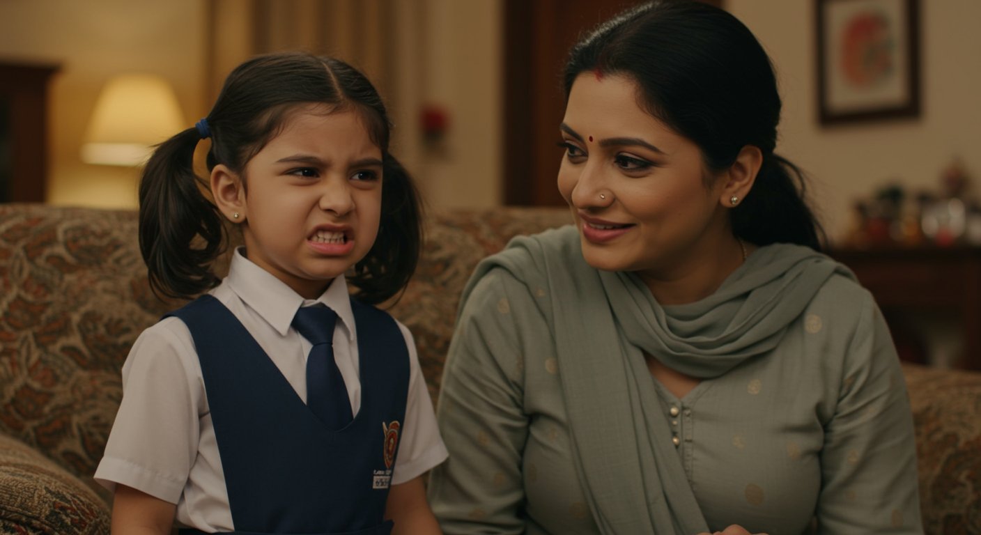 "'Doesn't Even Let Me Laugh...'" A Child's Unique Complaint to Her Mother; Cute Video About School Bus Aunty Goes Viral!