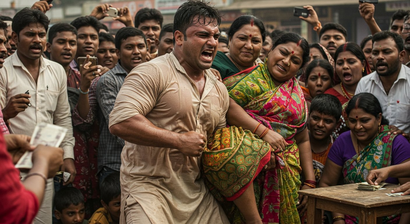 Viral Challenge: Man Takes Unique Risk Lifting Heavy Woman for Money, Video Trends!
