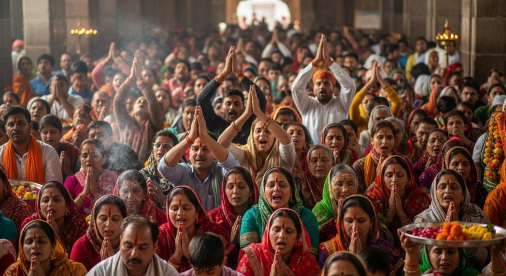 Surge of Devotion in Vindhyachal Dham: Temple Resonates with Chants of Maa Vindhyavasini, Devotees Overjoyed