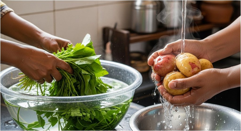 Viral method to prevent adulteration in UP: Wash colored potatoes with lukewarm water, green vegetables in salt solution!