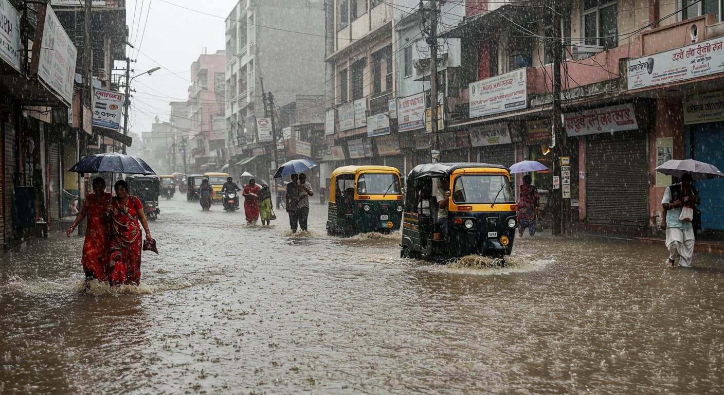 Torrential Rain Wreaks Havoc in Uttar Pradesh: 38.7 mm of Rain in Two Hours, Cities Submerged, Normal Life Disrupted