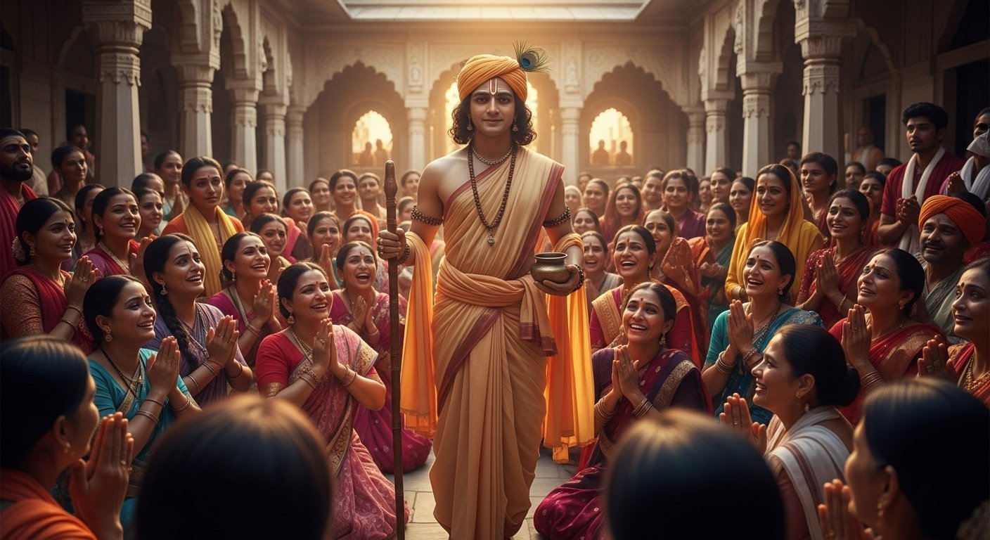 Spectacular Leela in Barsana: Why Did Krishna Assume the Guise of a Female Ascetic? Devotees Overwhelmed, Learn the Full Story.