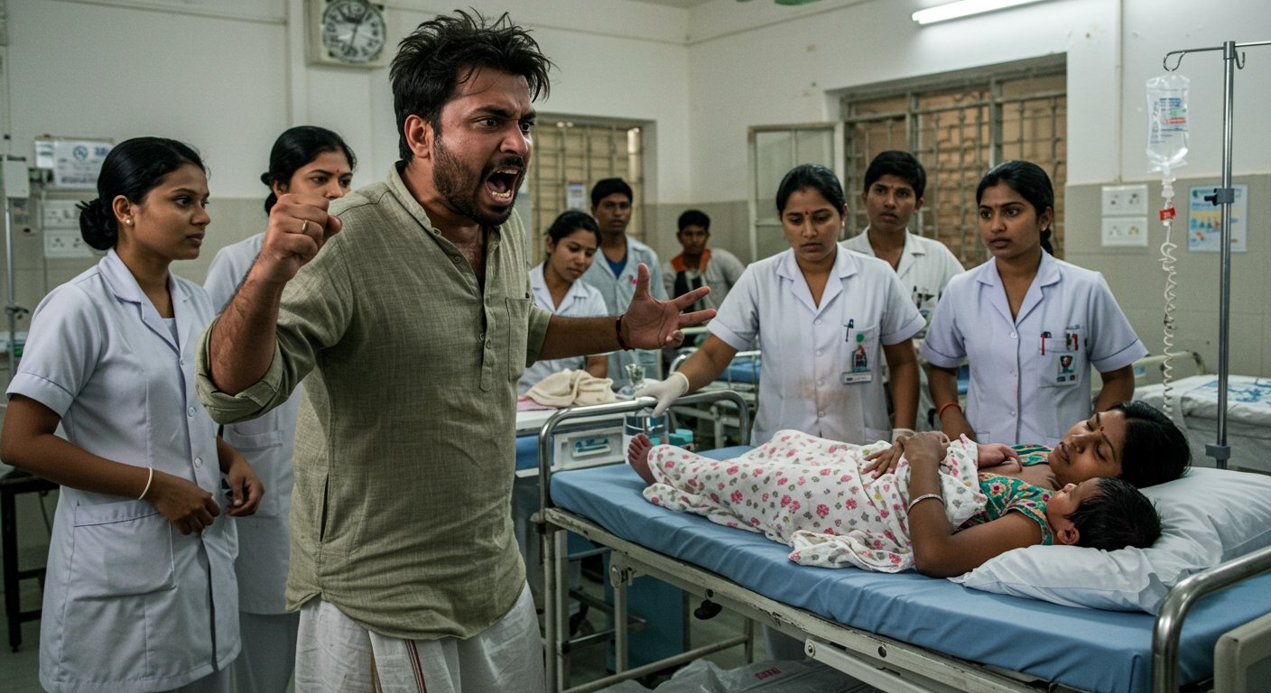 UP: Woman Arrives at Hospital with Kidney Stone Pain, Gives Birth to Child; Husband Alleges 'I've Been Away from Home for a Year,' Commotion Erupts at Hospital