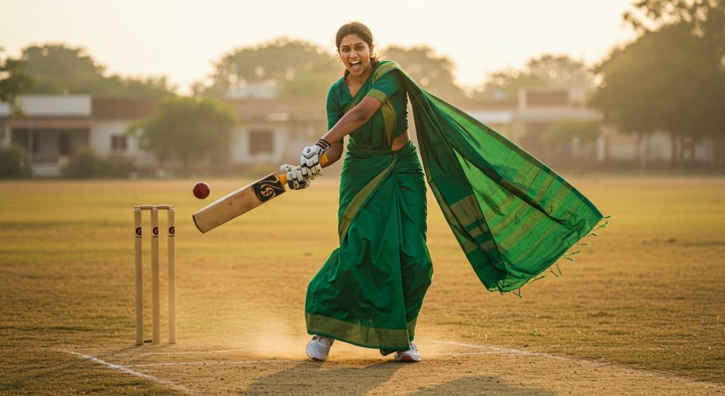 Video of 'Lady Jayawardene' hitting sixes in a saree goes viral! Watch her amazing feat.