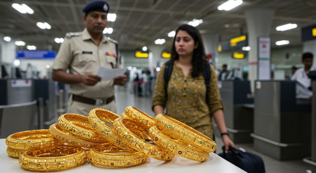 Rs 40 lakh gold bangles seized from woman returning from Dubai; ignoring customs rules proved costly