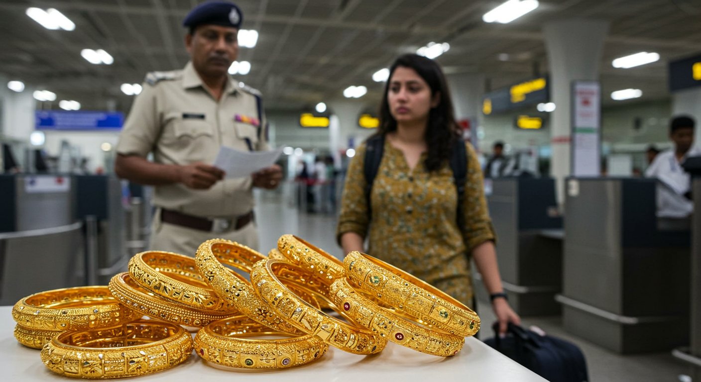 Rs 40 lakh gold bangles seized from woman returning from Dubai; ignoring customs rules proved costly