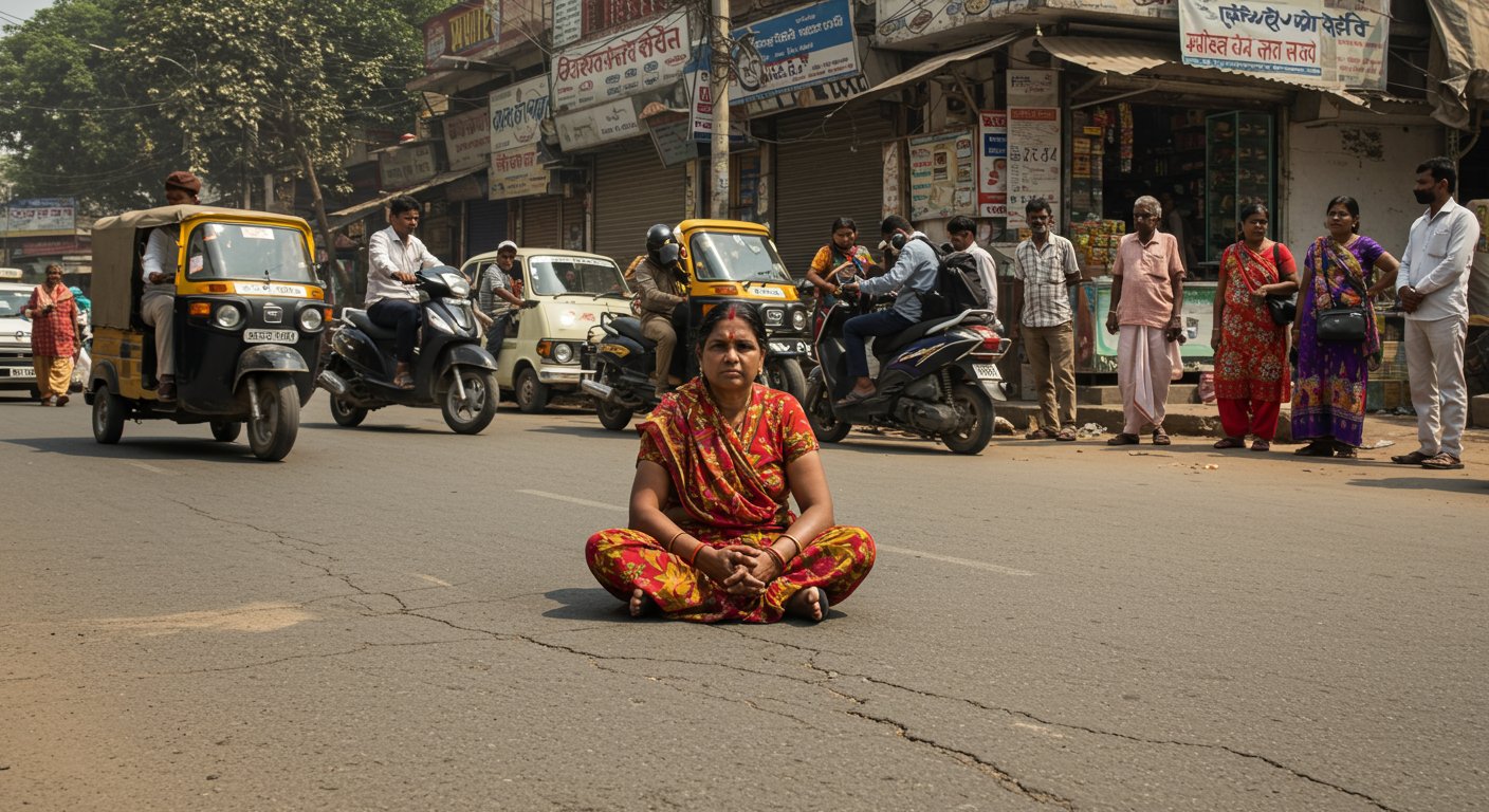 ग्राहक महिला ने दुकानदार से विवाद के बाद सड़क पर दिया धरना, वजह जानकर रह जाएंगे हैरान!