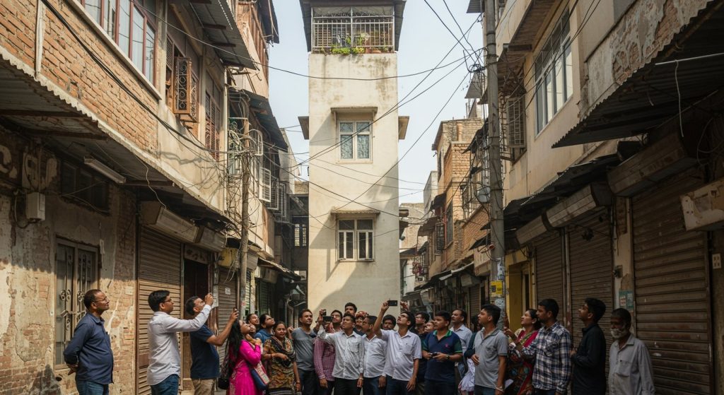 Delhi's Unique Marvel: 3-Story House on Just 6 Square Yards Draws Crowds