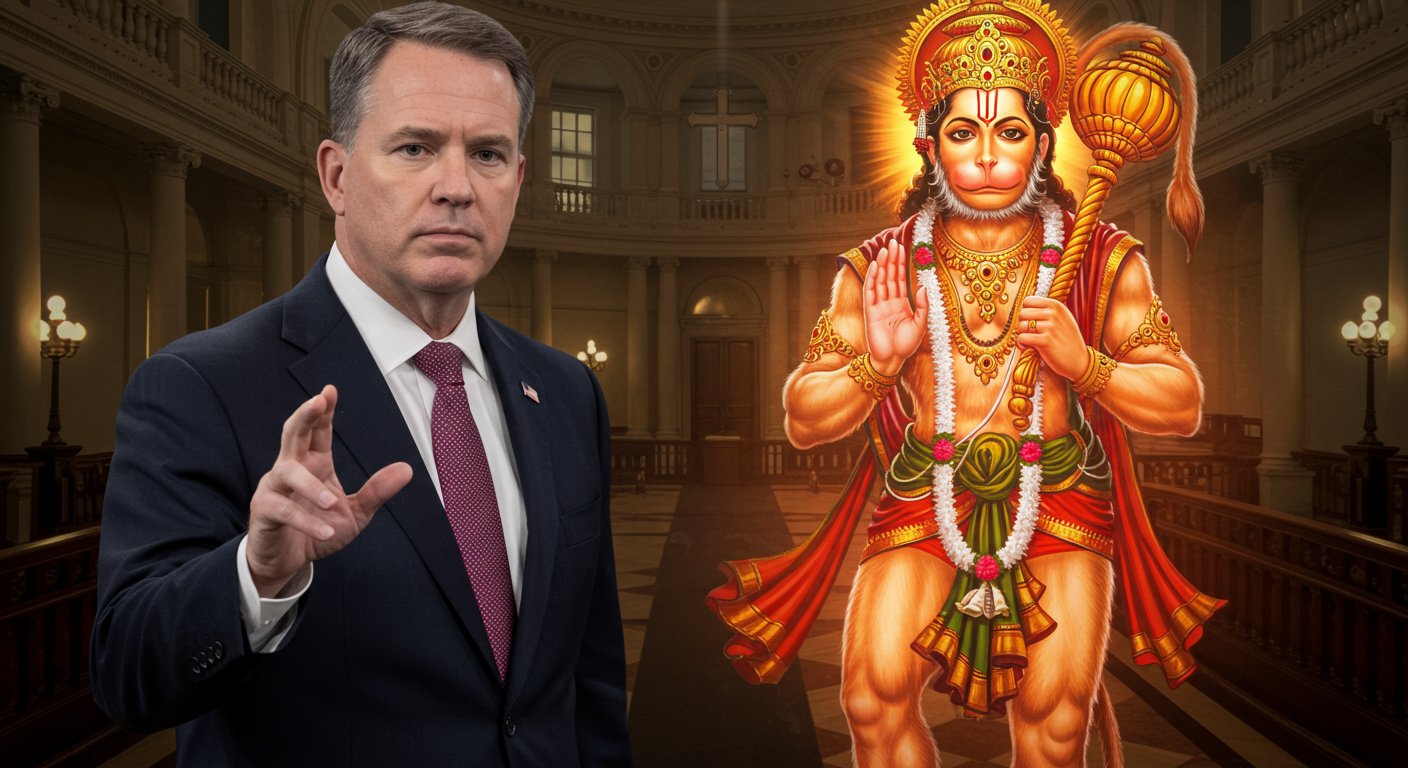 ट्रम्प समर्थित नेता का विवादित बयान: ‘हनुमानजी की प्रतिमा झूठी, अमेरिका ईसाई देश, यहाँ मूर्ति की आवश्यकता नहीं’